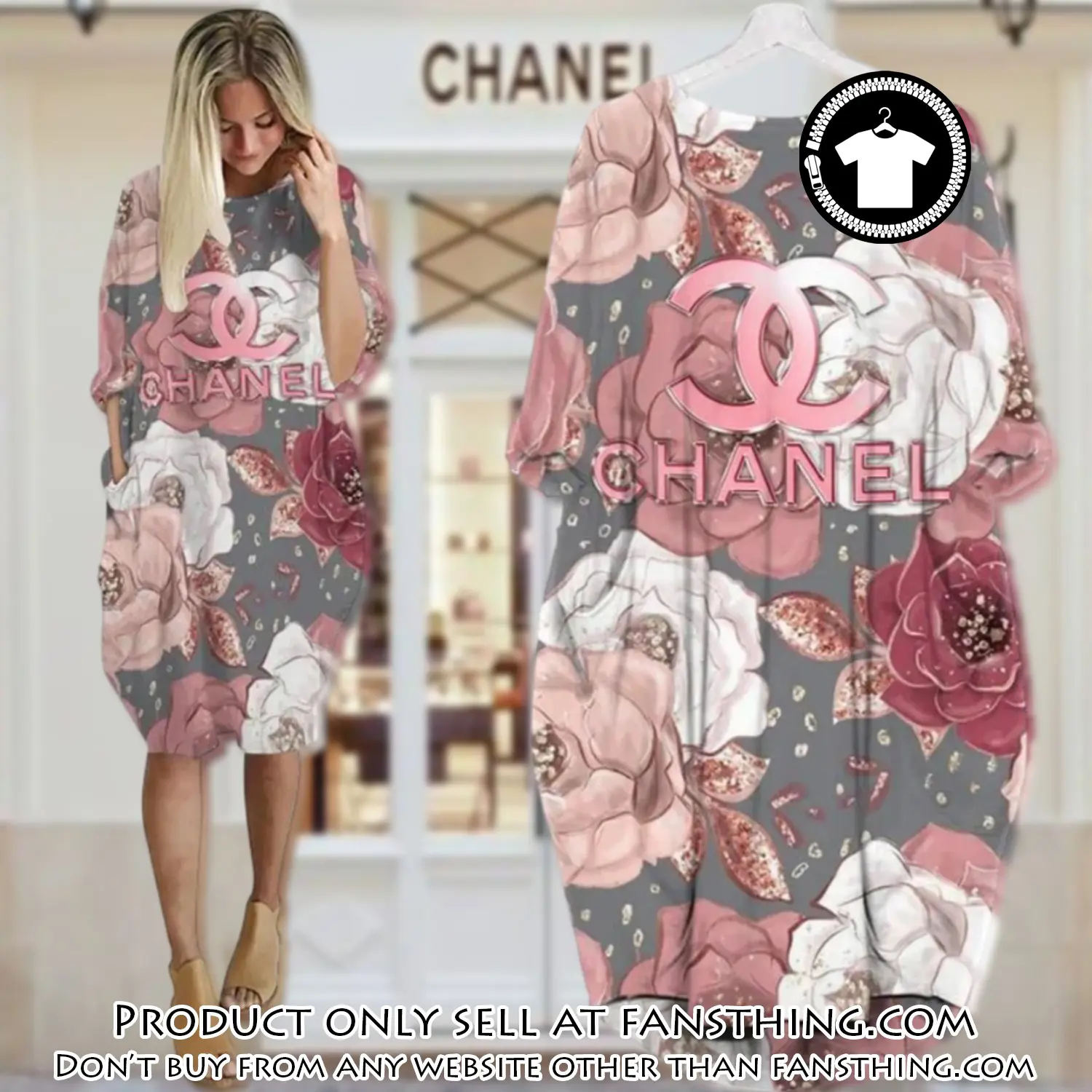 Chanel flower batwing pocket dress luxury brand for women pd079 fst5927317